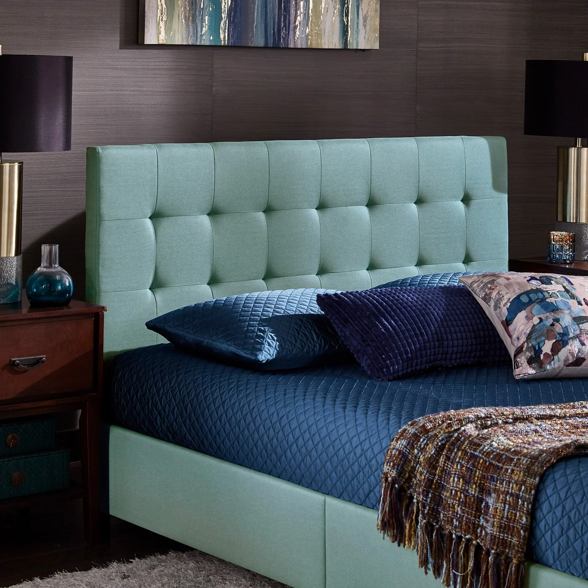 Myla Linen Tufted Queen Platform Bed by iNSPIRE Q Classic