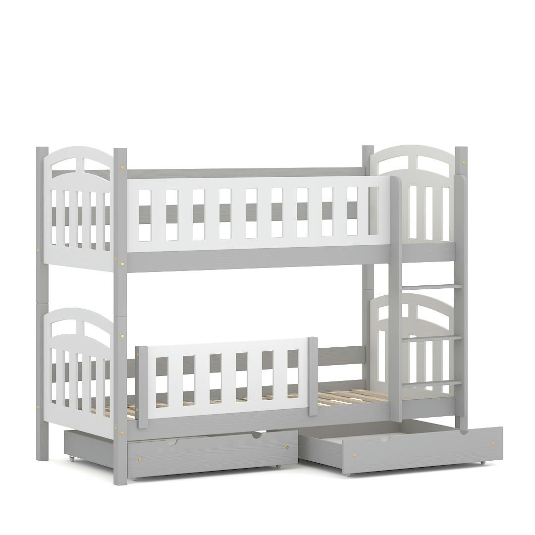 - Lit superposé en pin massif&MDF 180x80 gris