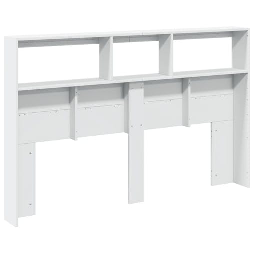 NNEVL Headboard Cabinet with LED White 160x17x102 cm