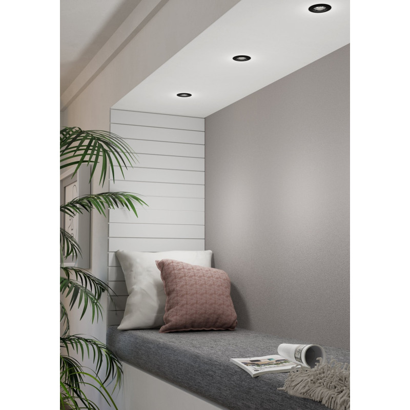 Spot encastrable LED Peneto noir Ø 7,8 cm GU10 2,8 W EGLO