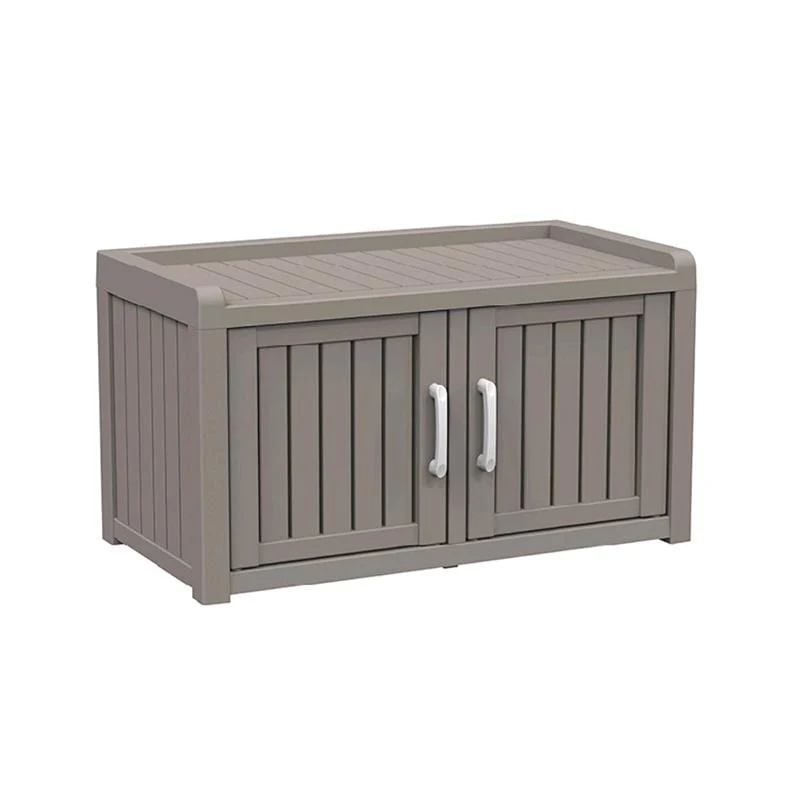 Double Door Shoe Cabinet Waterproof UV-Resistant,Storage Bench Indoor Outdoor -Space-Saving Entryway Organizer