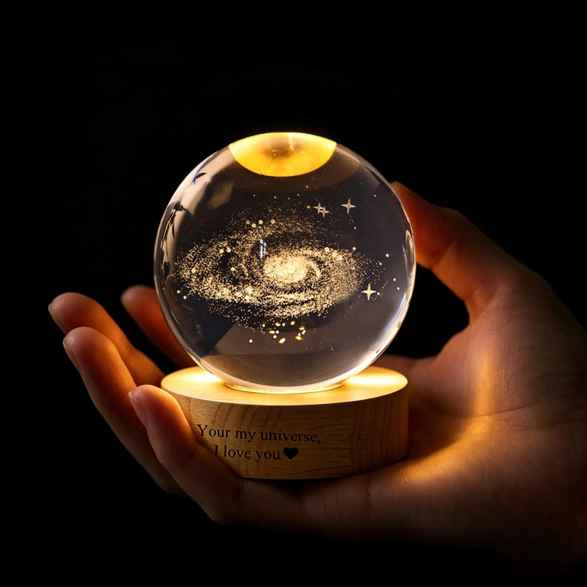 Personalized Solar System Night Light, Crystal Ball Lamp, Galaxy Globe, Astronomy Gift, Space Lover Gift, Bedroom Decor, Gift For Her
