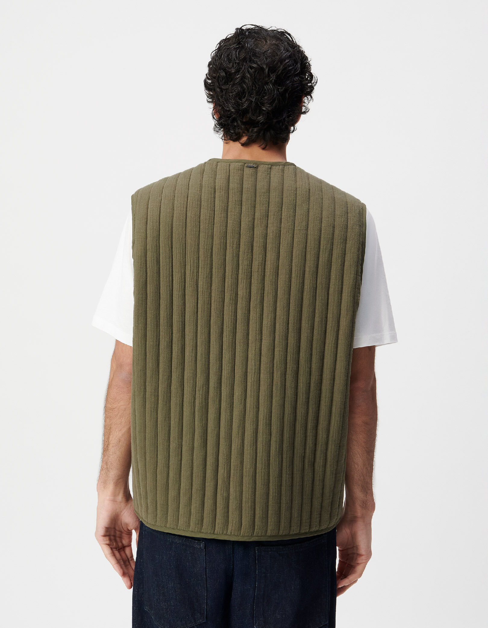 Gilet sans manches kaki matelassé Homme
