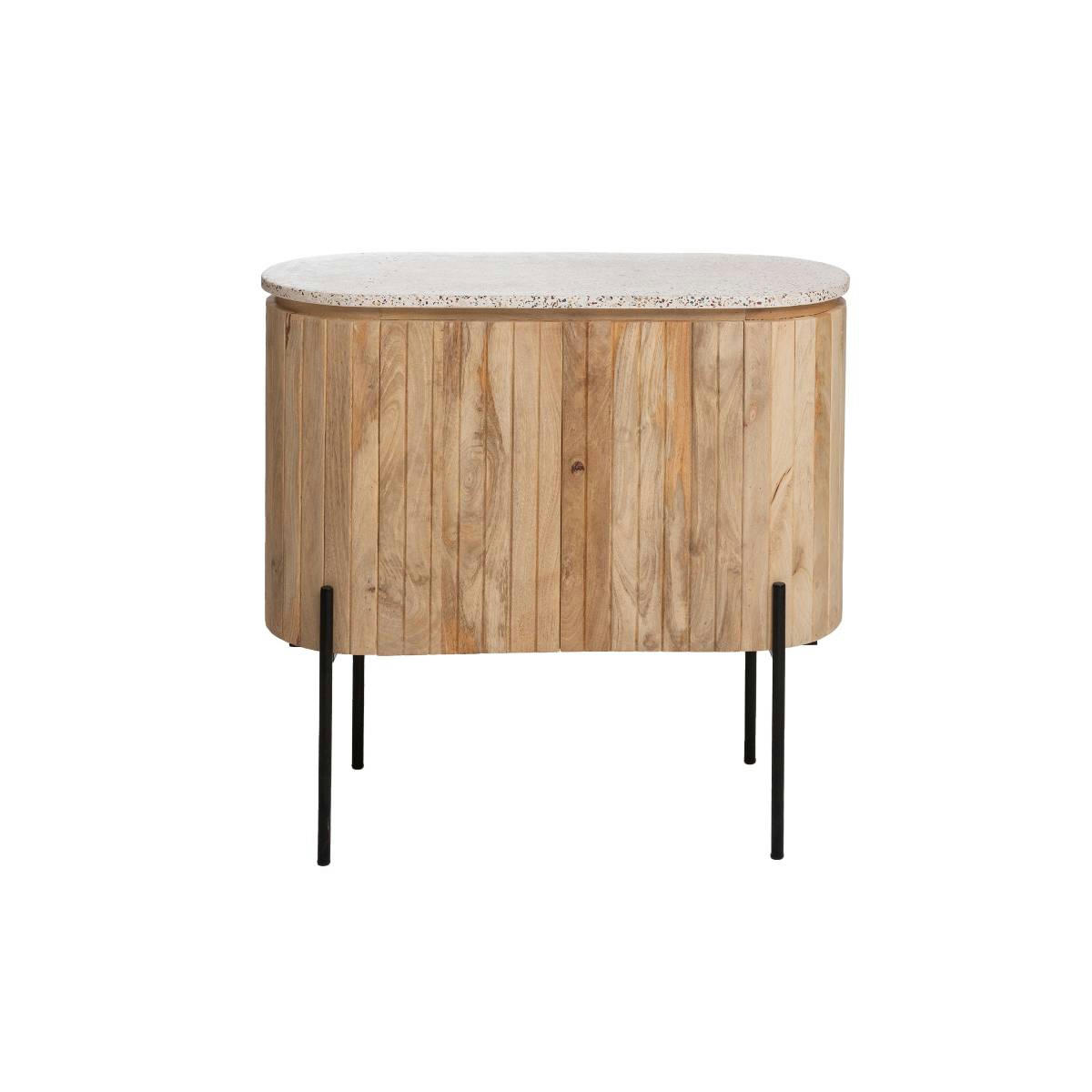 LOU - Meuble sous vasque en bois marron 88 cm