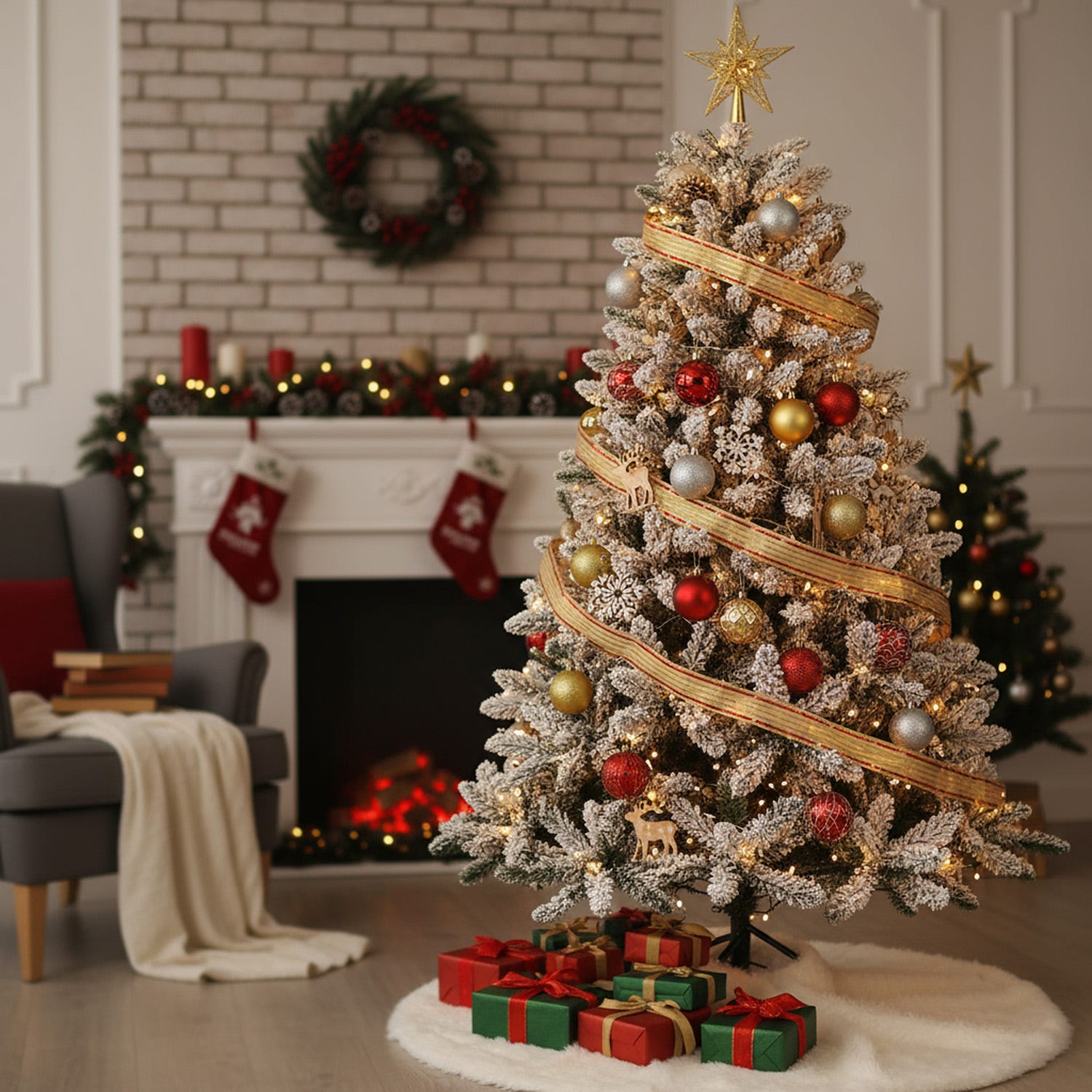 Albero Natale innevato 180 cm led Lord