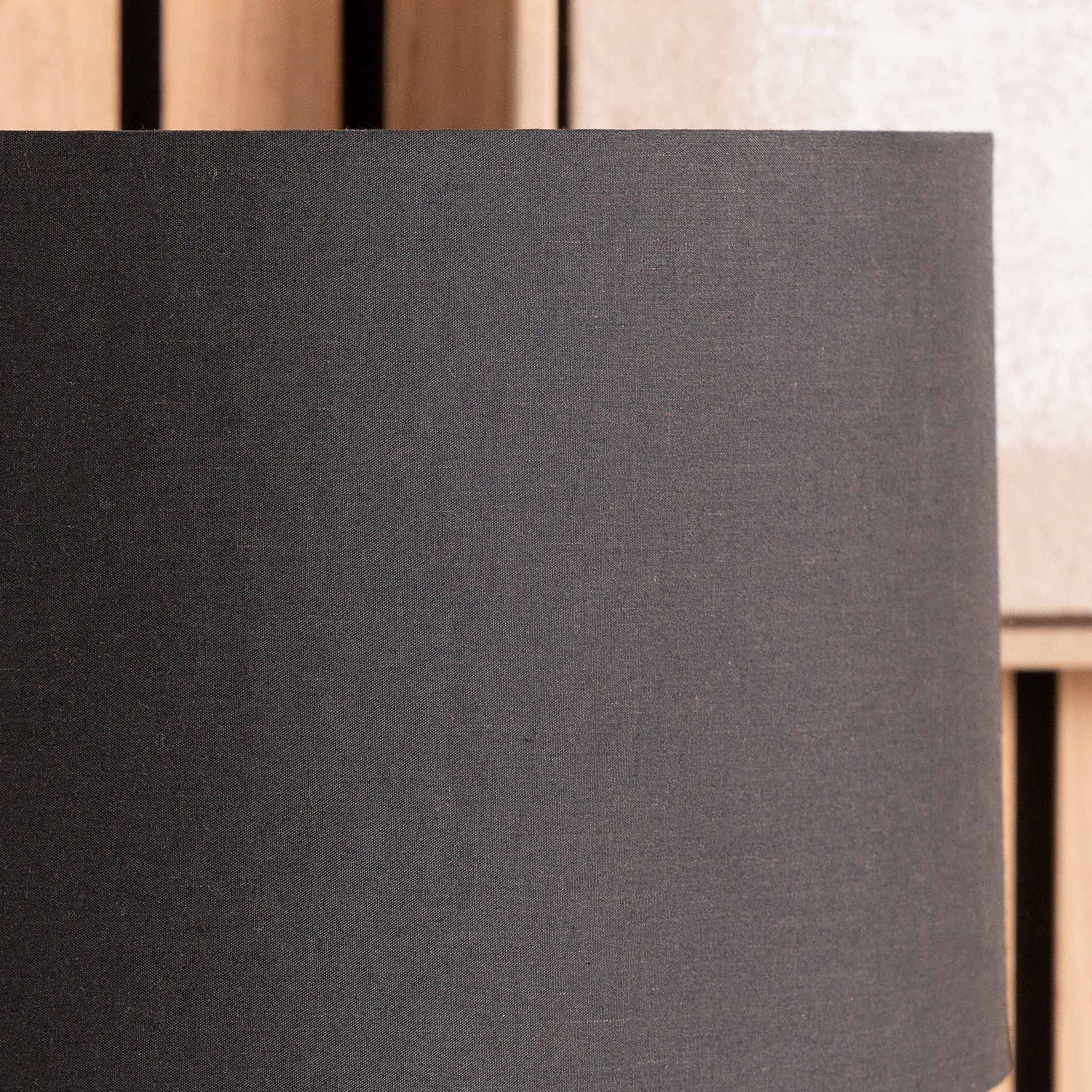 Ruma Black Cylinder Poly Cotton Lampshade for Table Lamps and Floor Lamps