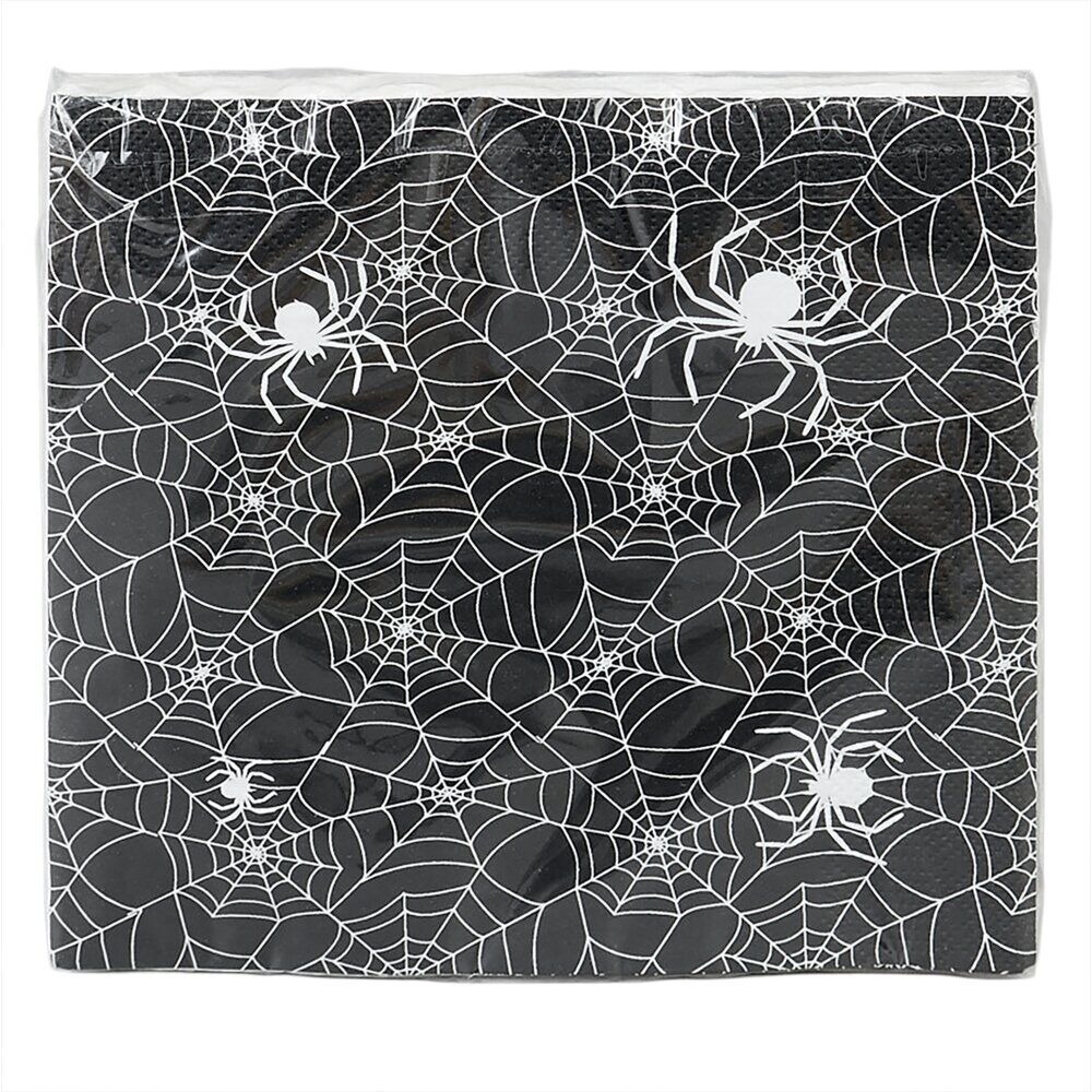 Serviette papier x20 Halloween toile d'araignée 33x33cm