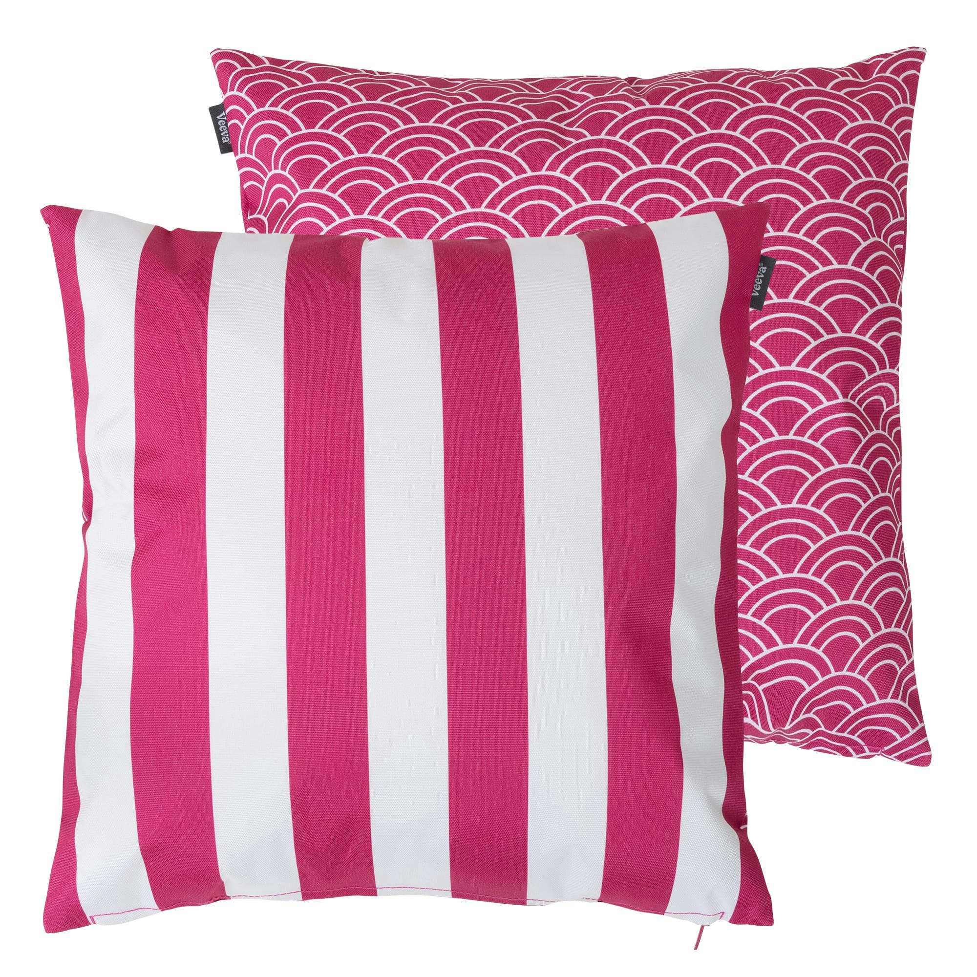 - Lot de 2 coussins d'extérieur rose 43x43