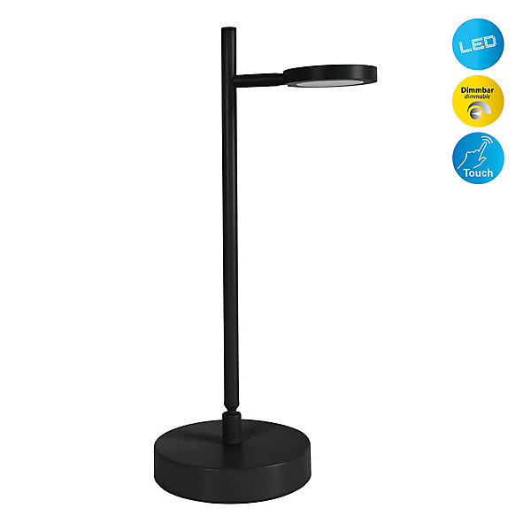 Lampe de table LED rechargeable LUPA 45cm aluminium noir et plastique blanc LED intégrées intensité variable capteur tactile