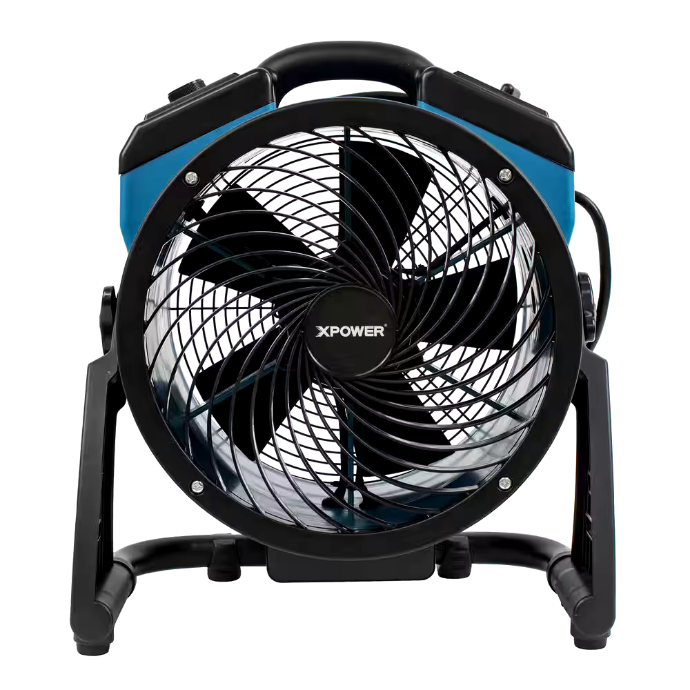 XPOWER FC-150B Brushless DC Motor Rechargeable Room Air Circulator Utility/Floor Fan, Blue