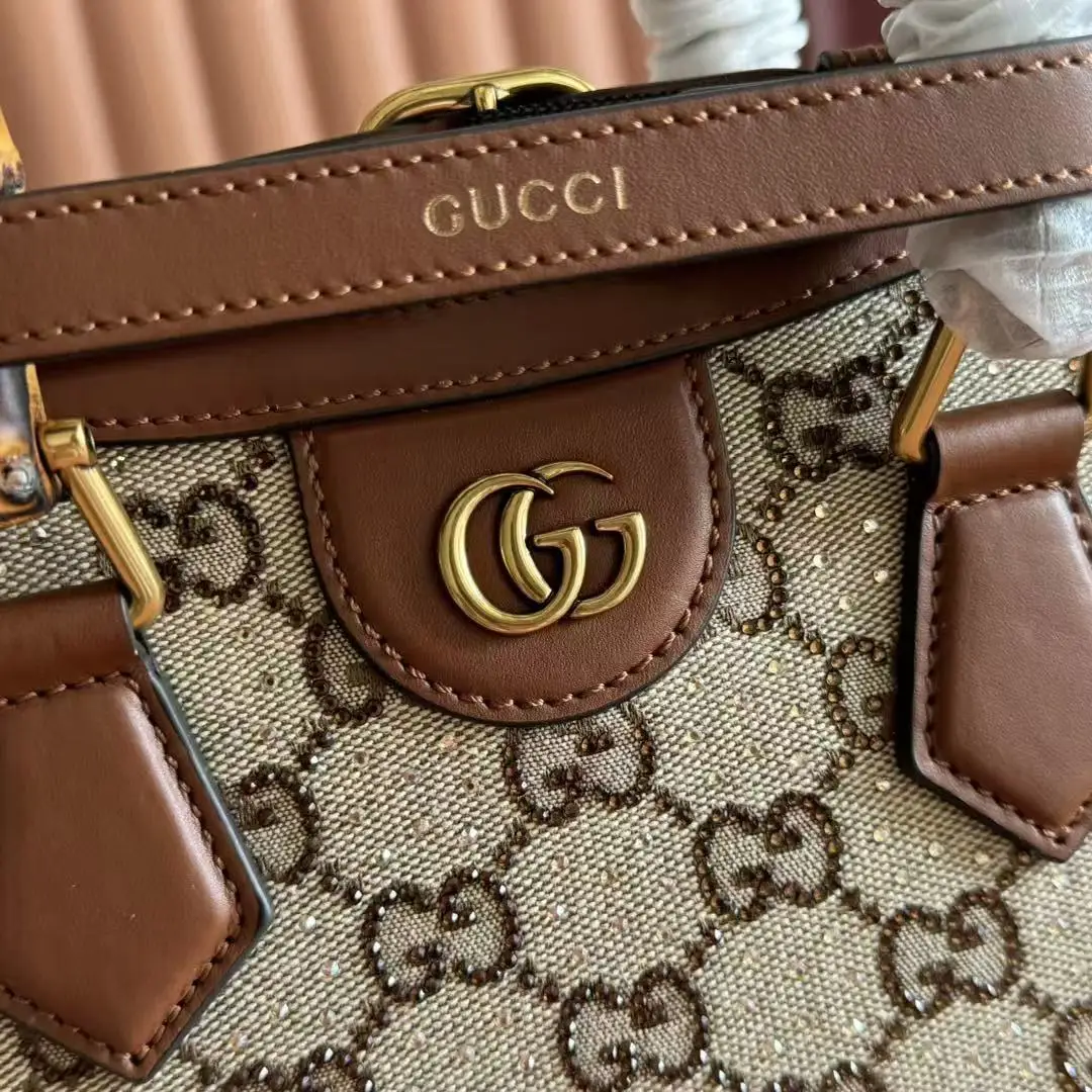 Gucci Diana crystals small tote bag (Replica)