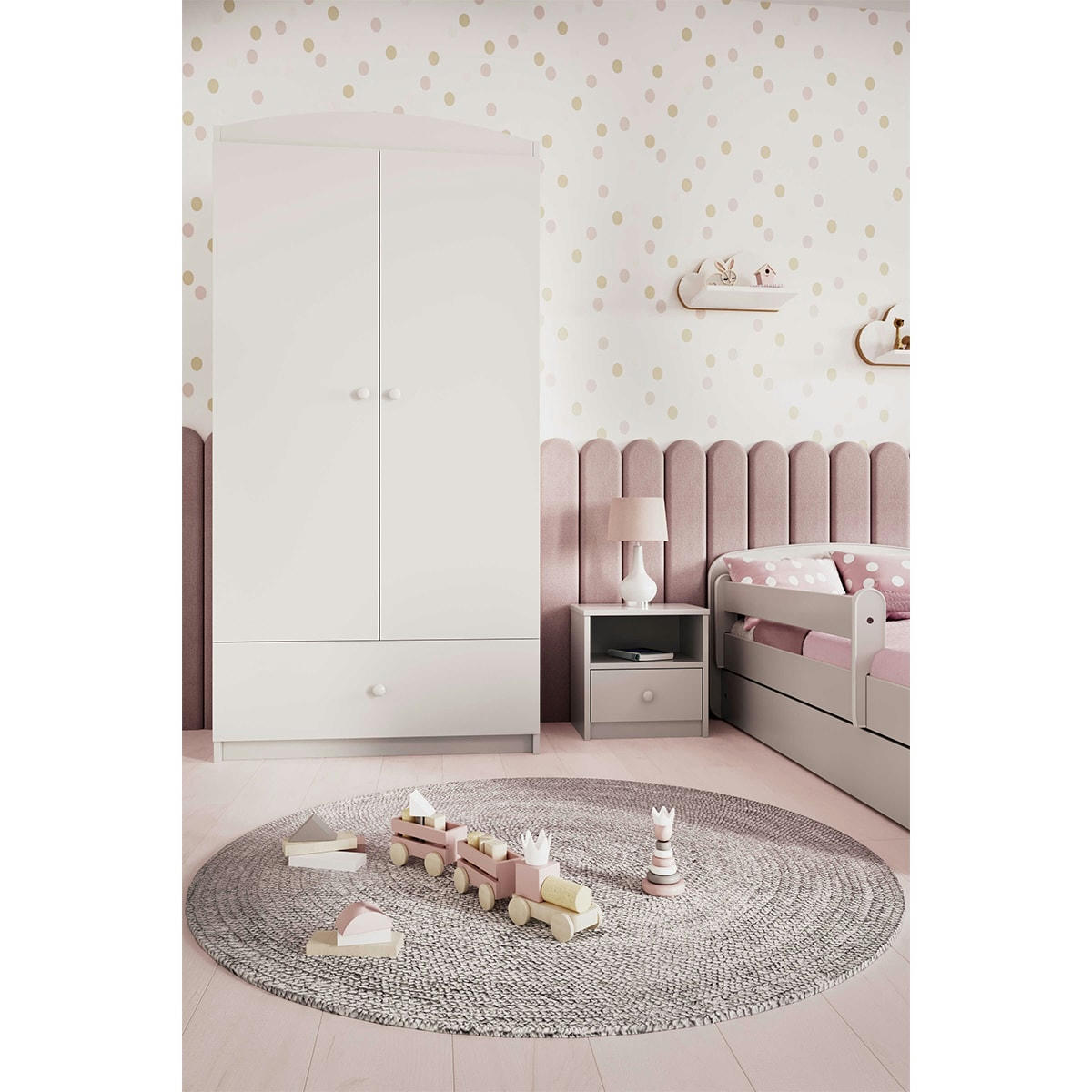 BABYDREAM - Armoire 2 portes 1 tiroir blanc
