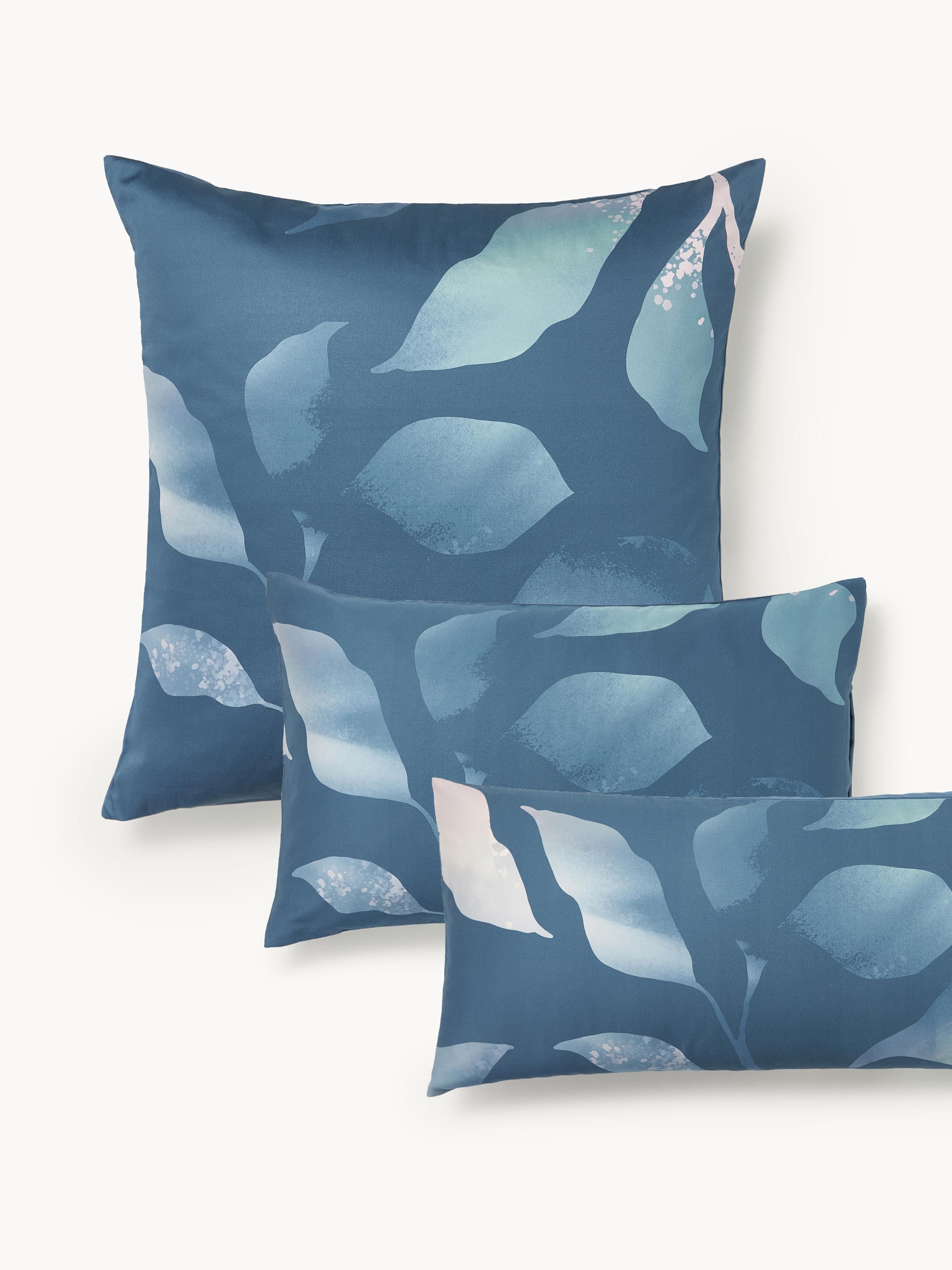 Baumwollsatin-Kopfkissenbezug Marino mit floralem Print