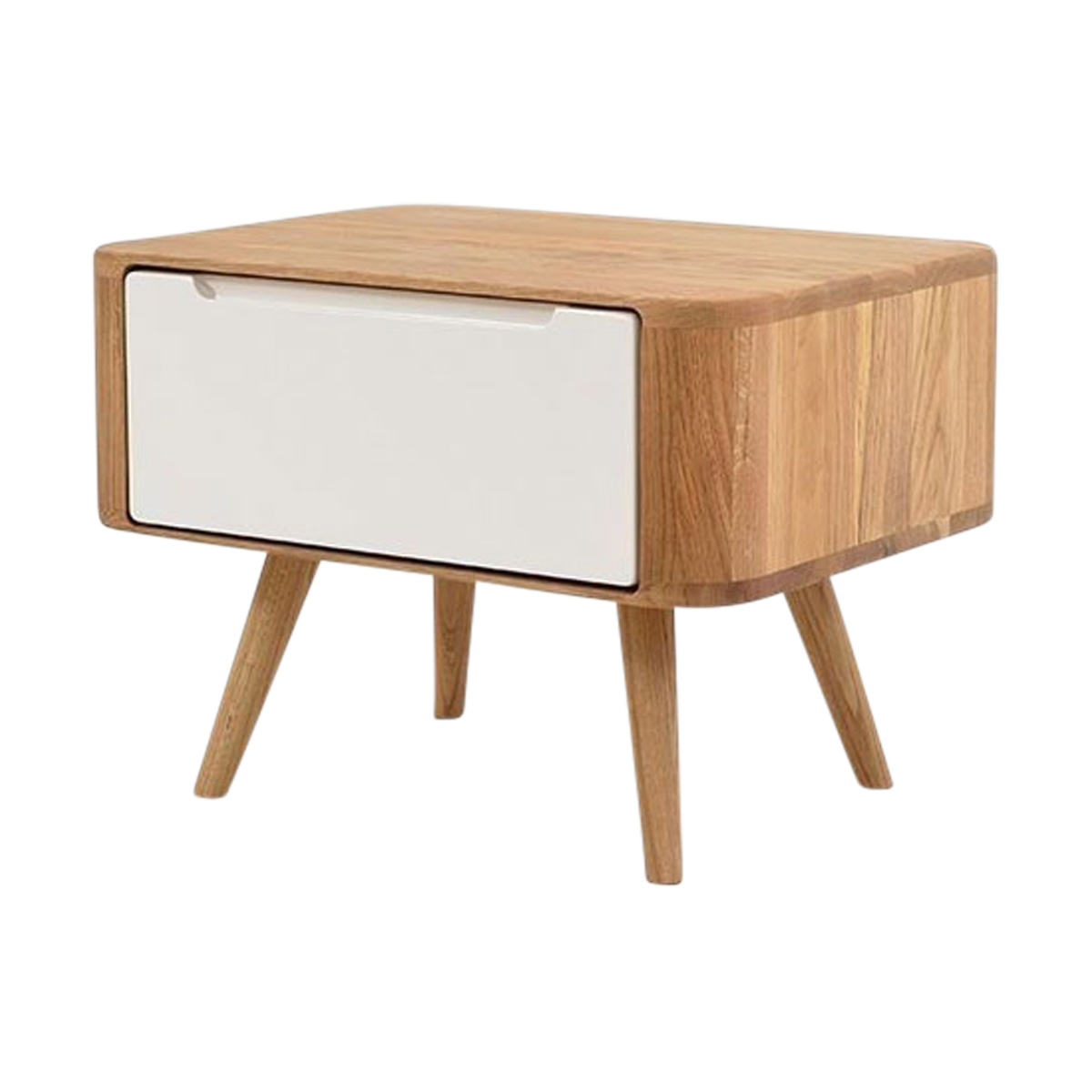 Gazzda Ena Nightstand 55 Eikenhouten Nachtkastje - Naturel   wit