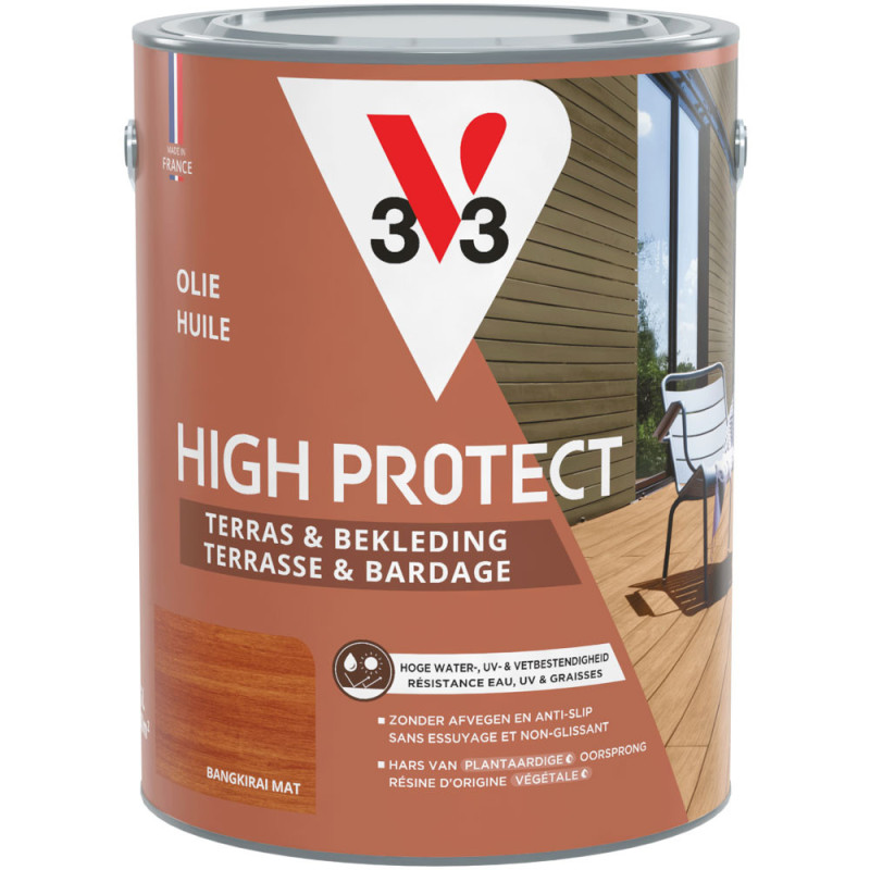 Huile pour bois de terrasse High Protect bangkirai 5 L V33