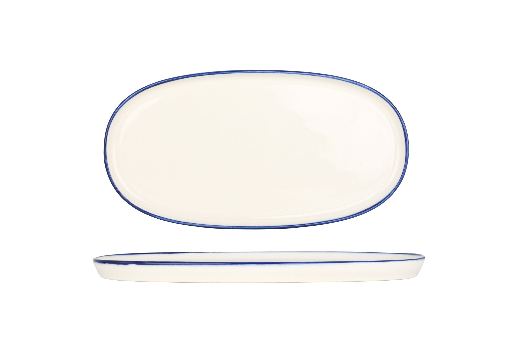 Bonna Serveerschaal - Linea Blue - Porselein - 25 cm - set van 2
