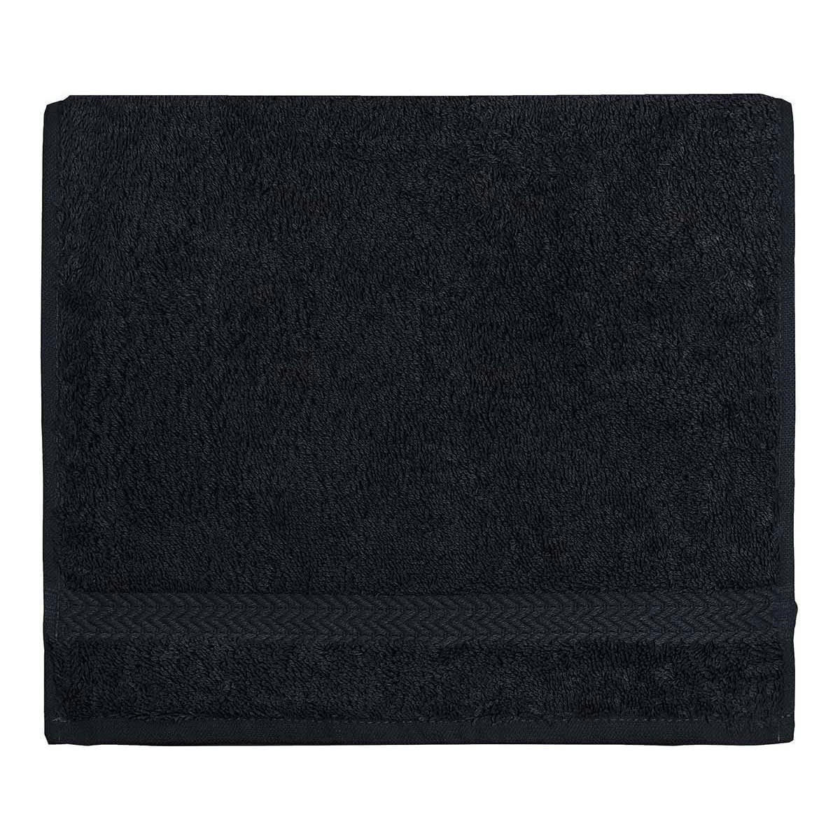 LUXURY - Lot de 3 serviettes invité 550gr/m²  noir 30x50 cm