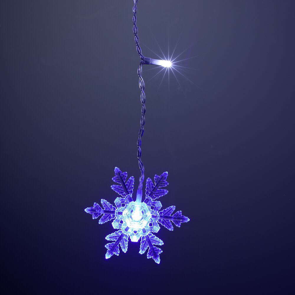 Guirlande de No&euml;l lumineuse 90LED bordure toit flocon blanc froid