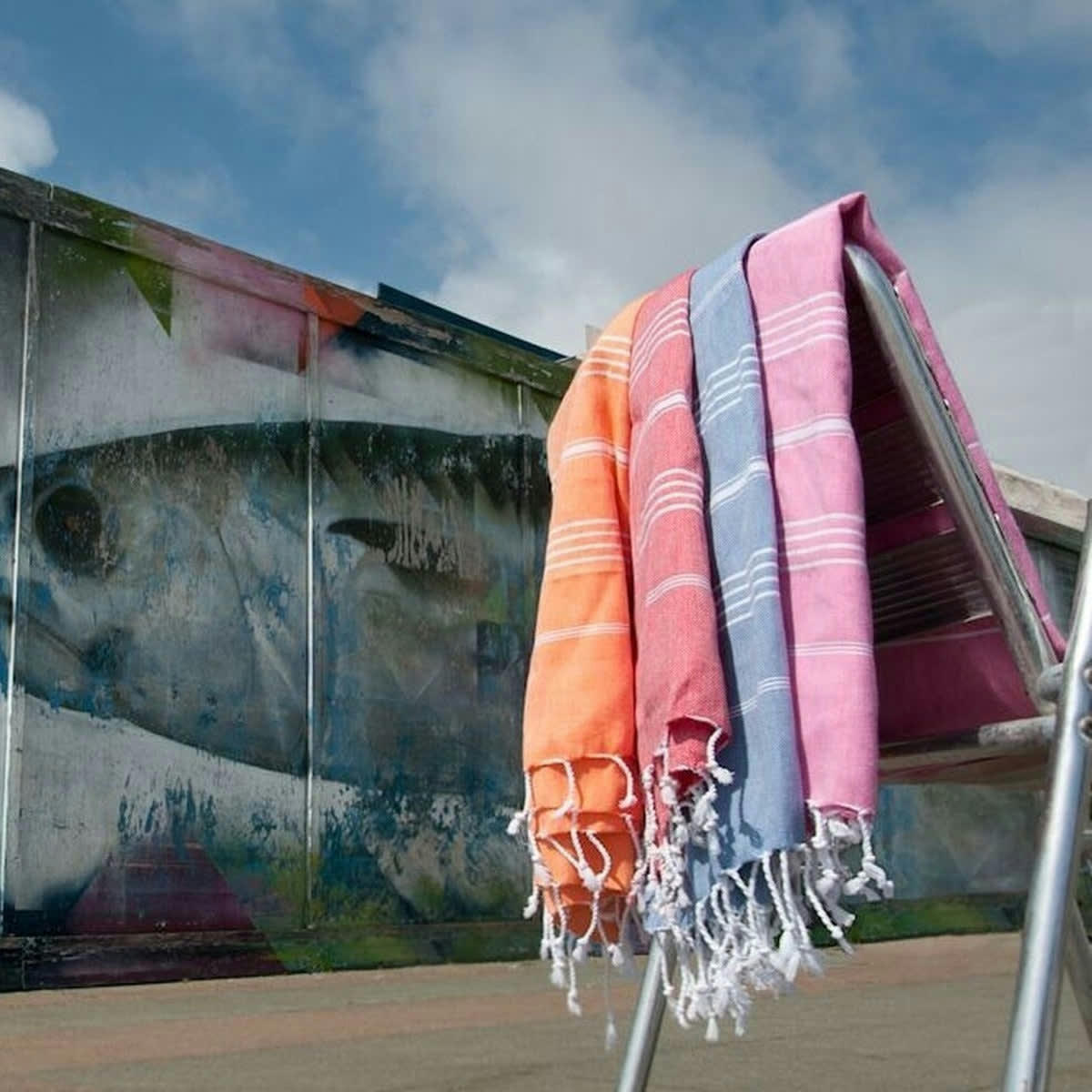 MYKONOS - Fouta coton  100x200 rose fuchsia