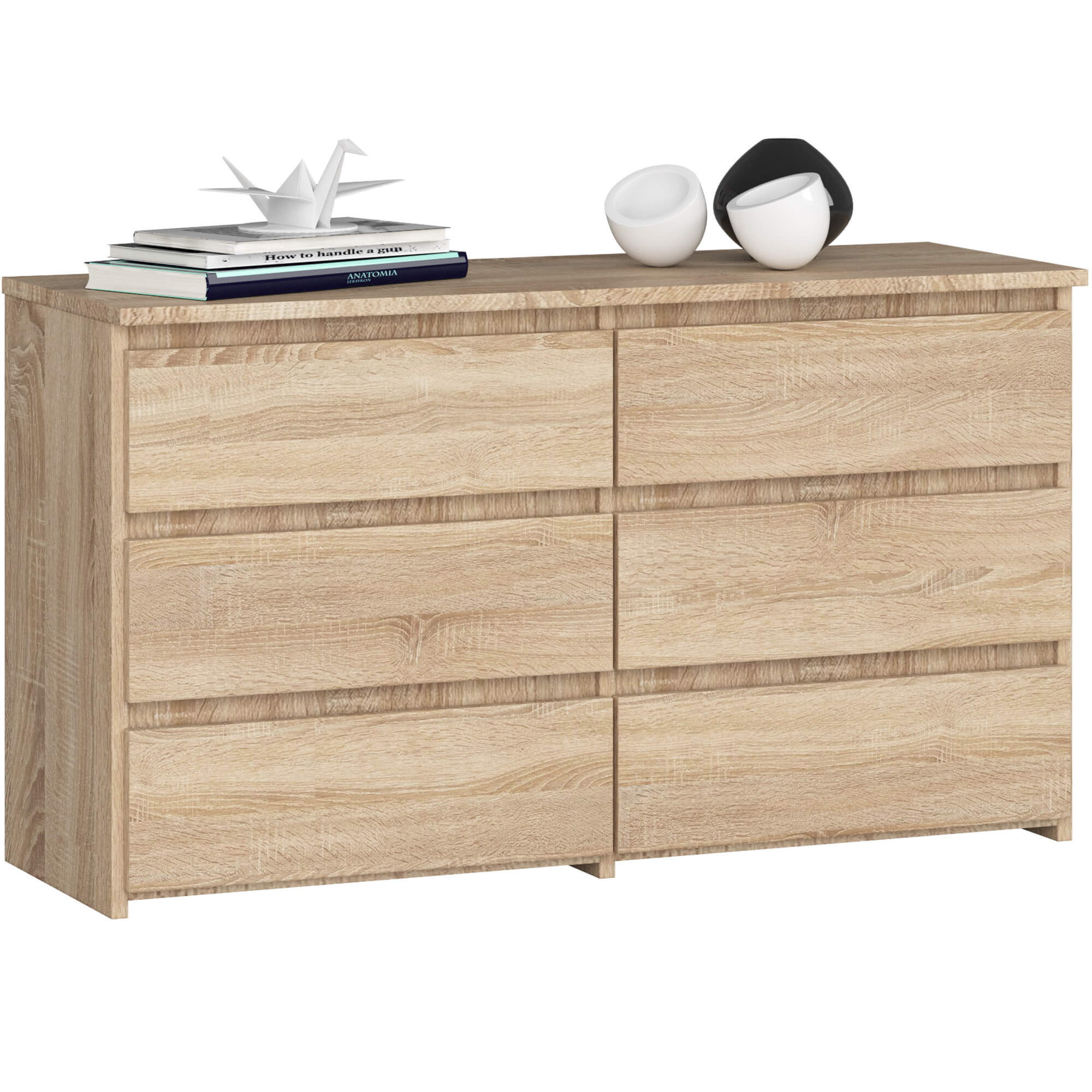 Komoda AKORD CL100 Dąb Sonoma 6 szuflady 100x35x57 cm