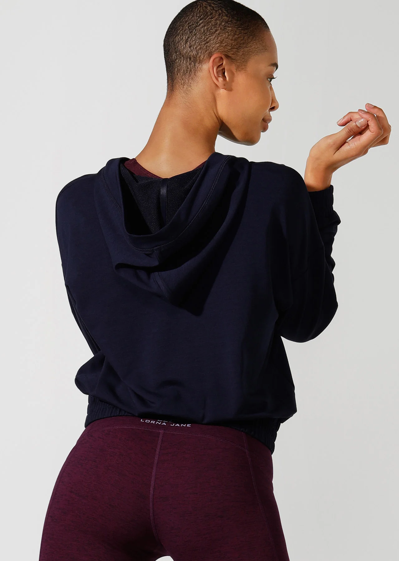 Lace Up Cropped Active Hoodie