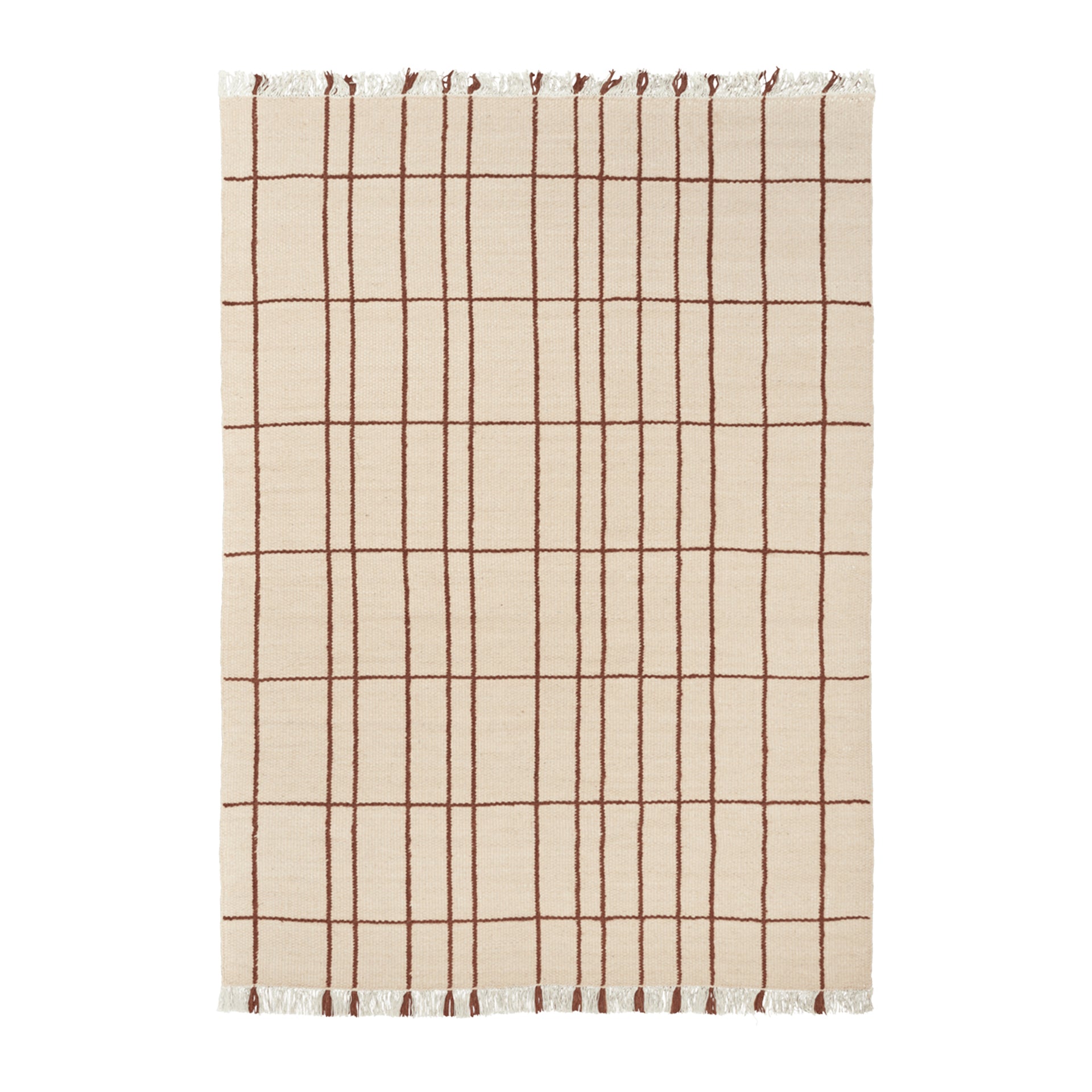 Ferm Living Sen Vloerkleed 140 x 200 cm - Parchment / Chestnut