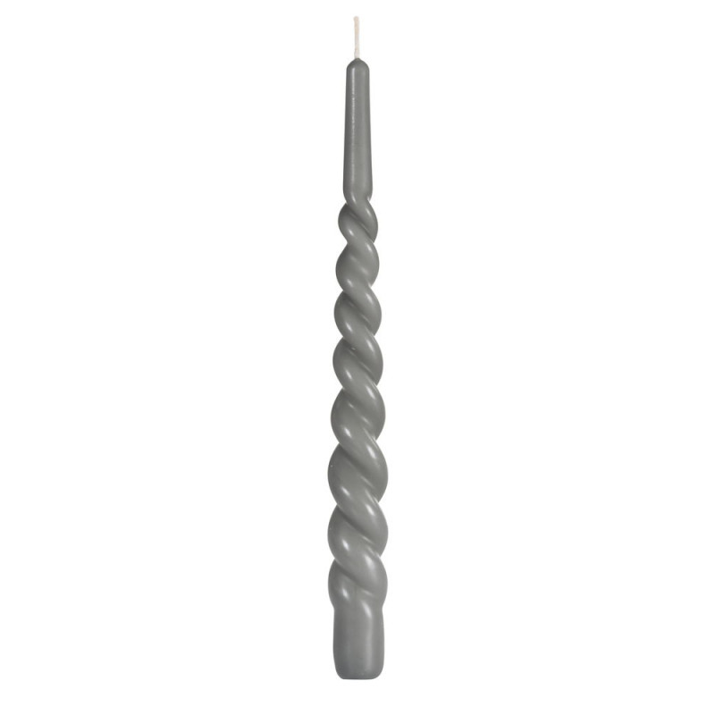 Bougie Twisted gris granit 28 cm DUNI