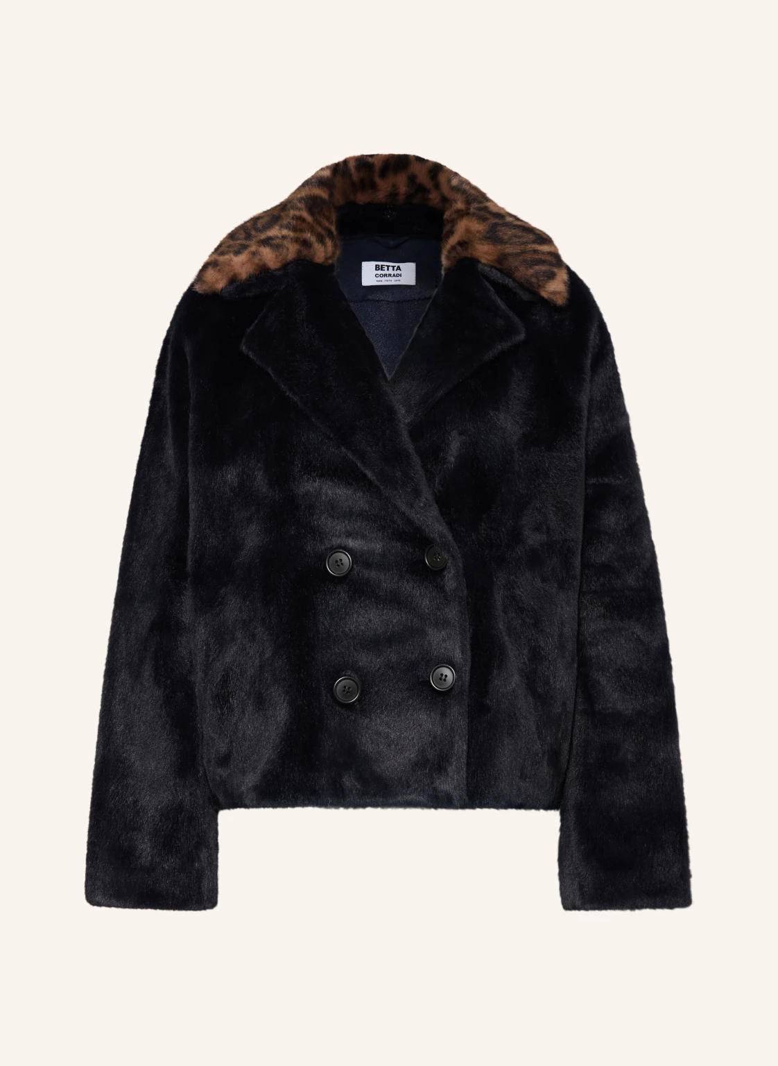 BETTA CORRADI Kunstfell-Jacke mit abnehmbarem Kragen