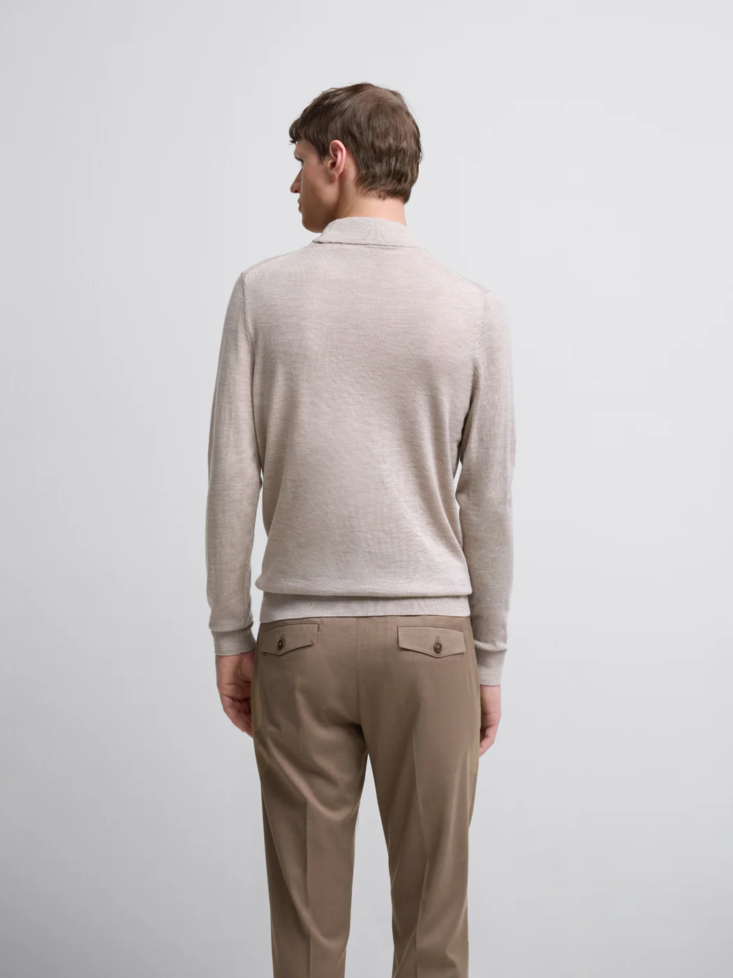 Pull col cheminée en laine Mérinos