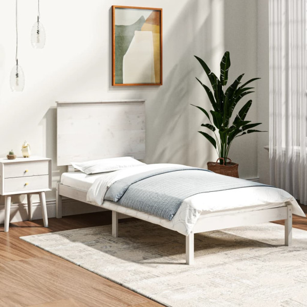 Łóżko Drewniane Rama Łóżka Sofa Biała Do Sypialni Pokoju 90x190 cm