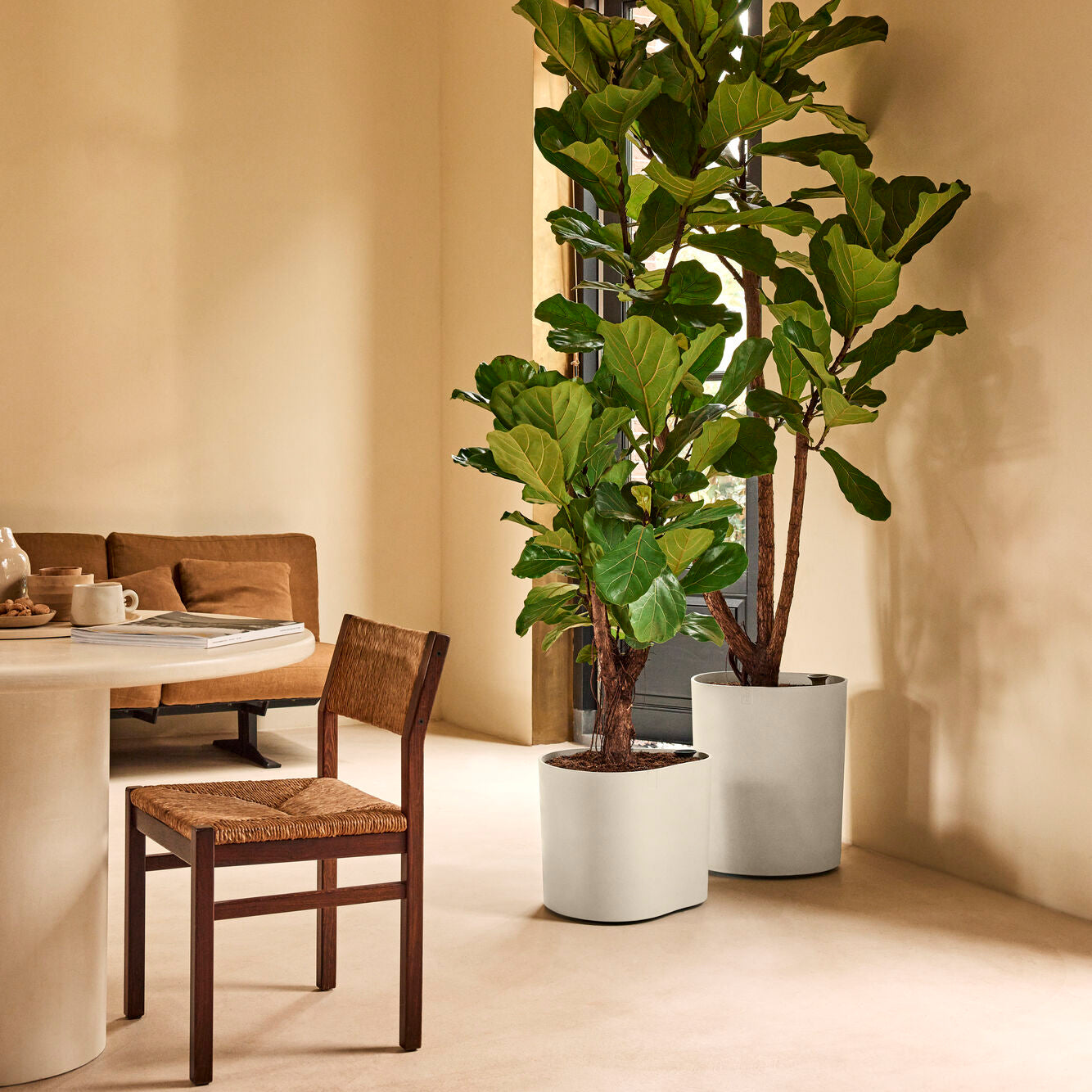 Elho Eden Aquacare Low 40 - Linnen wit - L 44 x B x H 35 cm - Binnen e