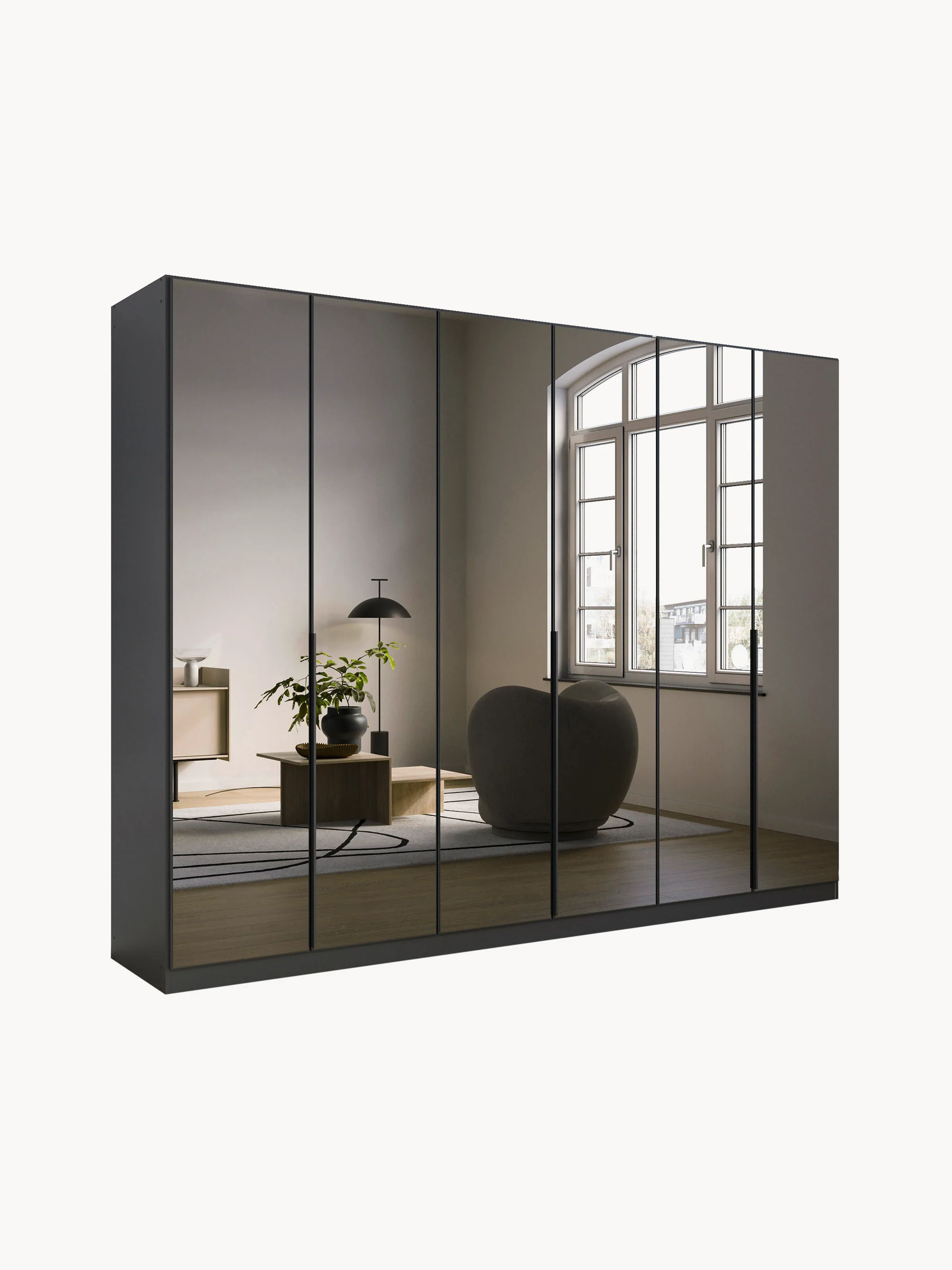 Drehtürenschrank Skyla mit getönten Spiegeltüren