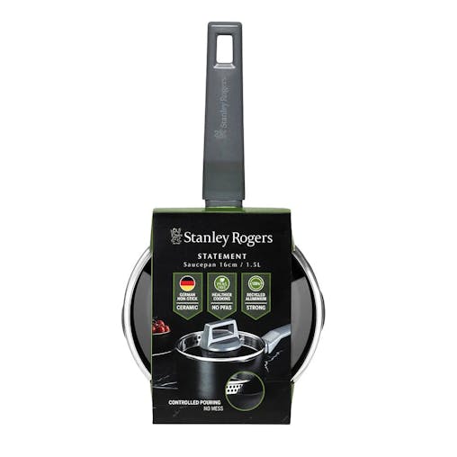 Stanley Rogers Statement Ceramic Non-Stick Saucepan with Lid 16cm / 1.5L