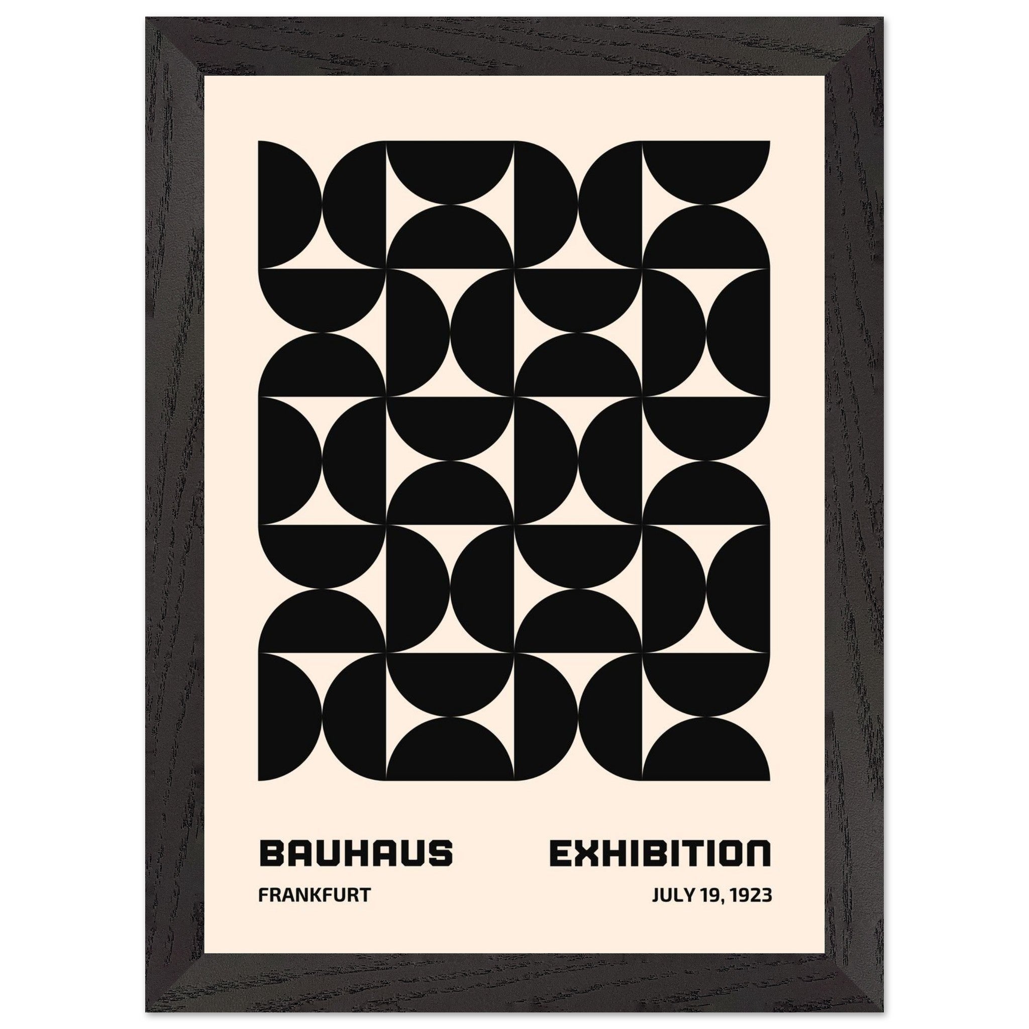 Artfulprints Poster met Lijst Bauhaus - 19 juli 1923 zwart  - A4 21x29.7 cm - Zwart / Wit