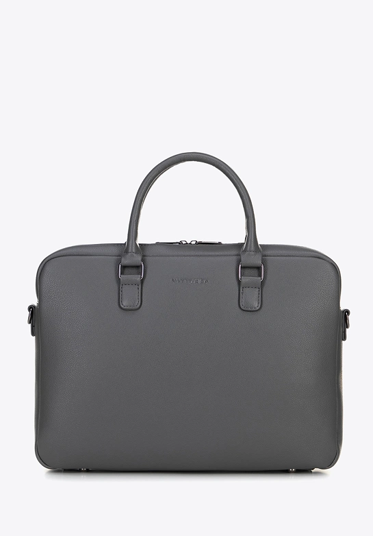 Torba na laptopa 16" z imitacji skóry szara