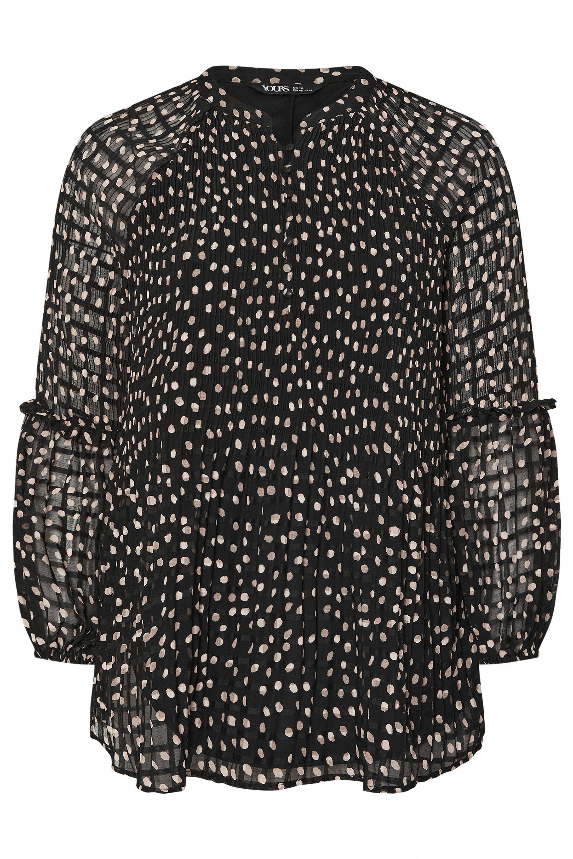 Yours Spot Print Pleated Blouse
