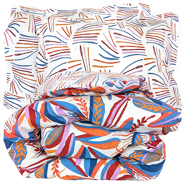 Parure 140x200 cm 50x70 cm coton PERROQUET multicolore Salsa 2 pièces