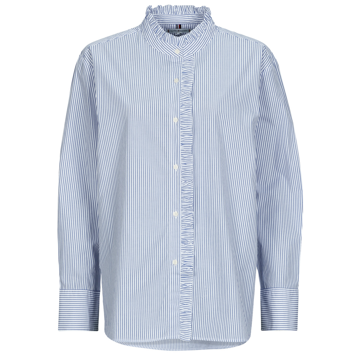 Tommy Hilfiger - POPLIN RUFFLE SHIRT - Blue / Clear