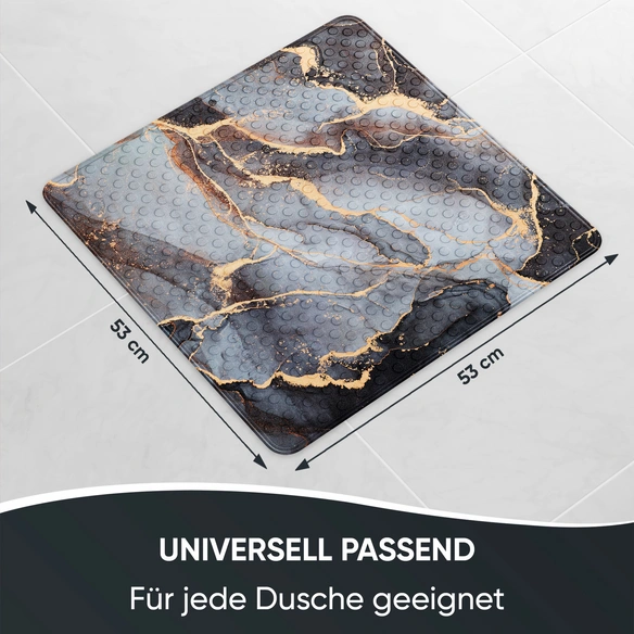 Badematte »Marmor Abstrakt«, 53 x 53 cm, Grau, Quadratisch