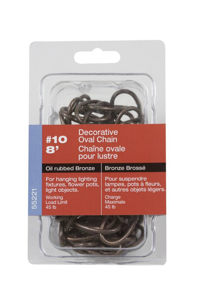 Ben-Mor Decorative Oil Rubbed Oval Chain, Bronze, 8-ft
