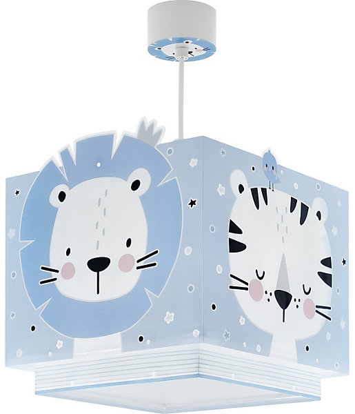 Lustre et lampe suspension enfant Baby Jungle animaux de la jungle bleu