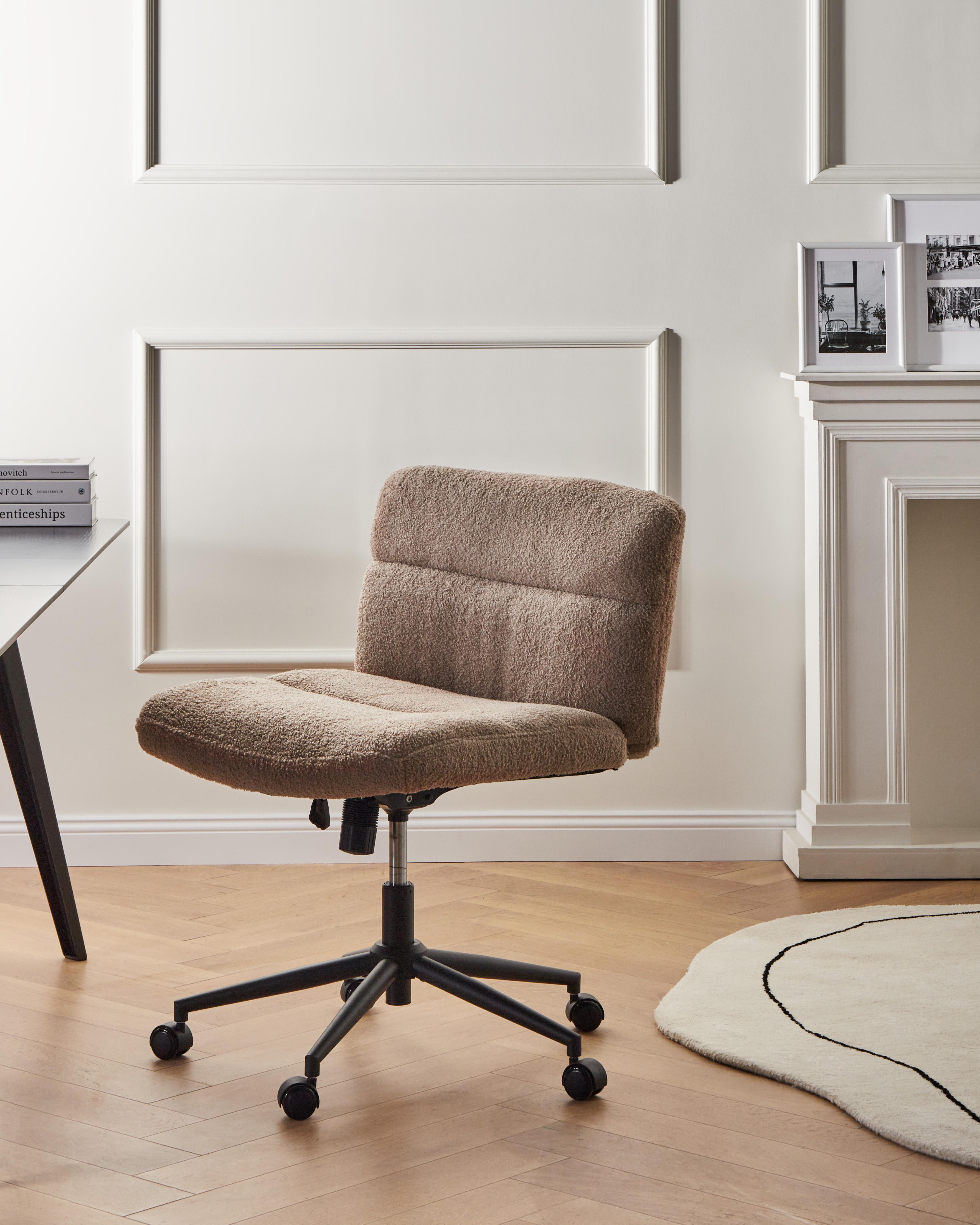 Desk Chair CATLIN Boucle Beige