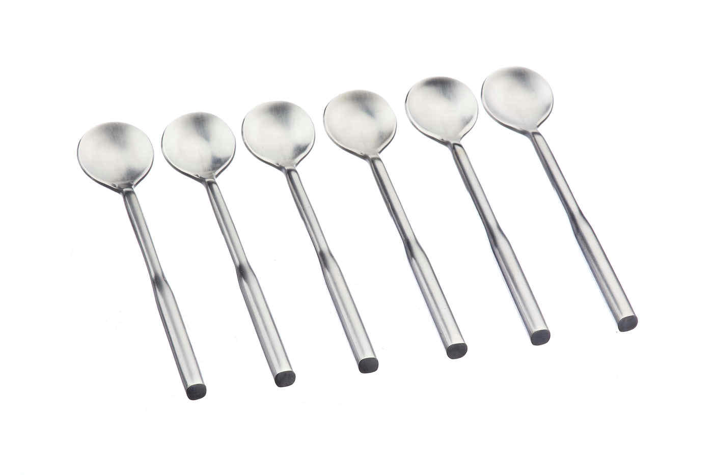 NUDE - Lot de 6 petites cuillères en inox argent