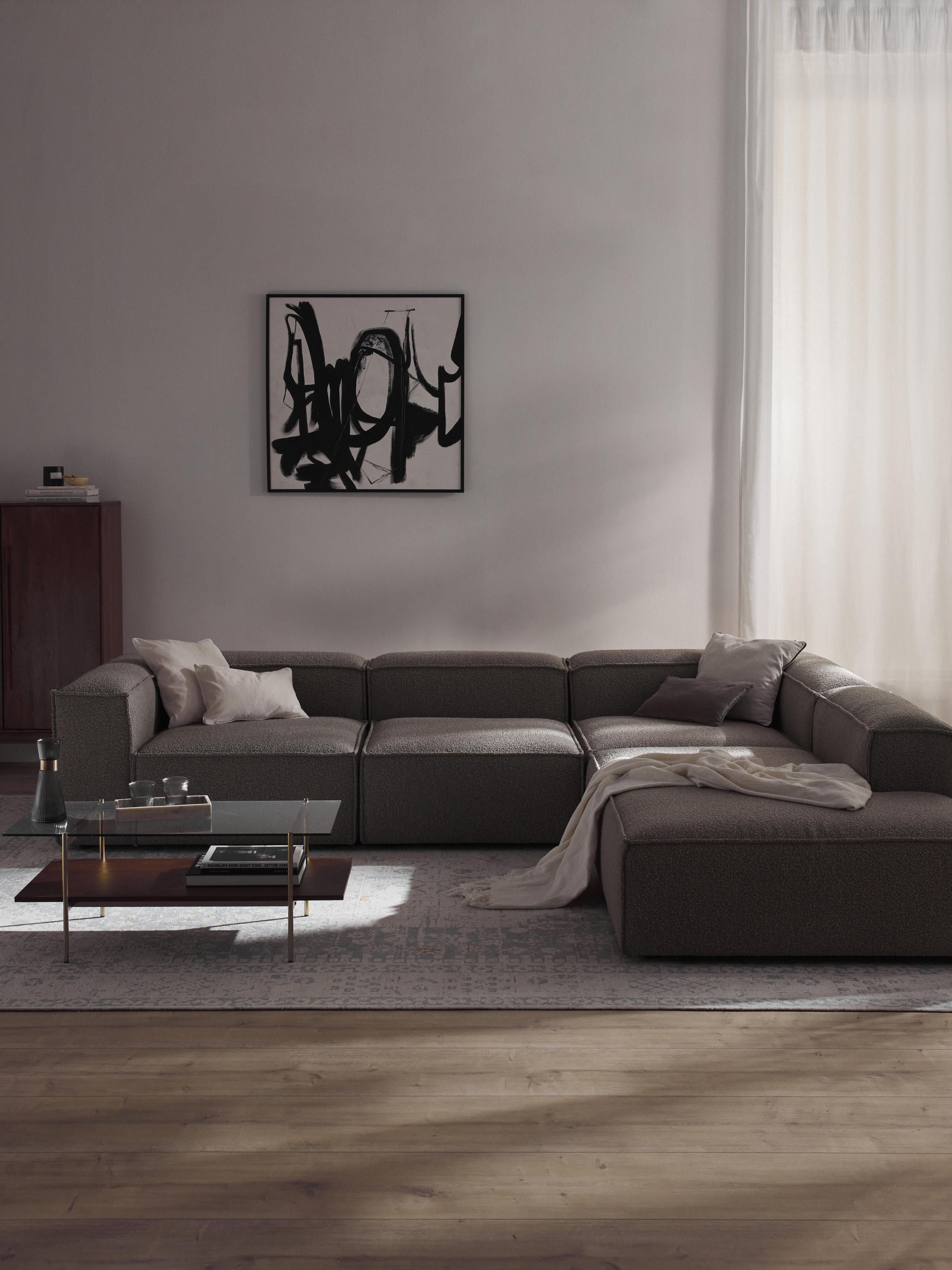 Modulares XL-Ecksofa Lennon (4-Sitzer) aus Bouclé