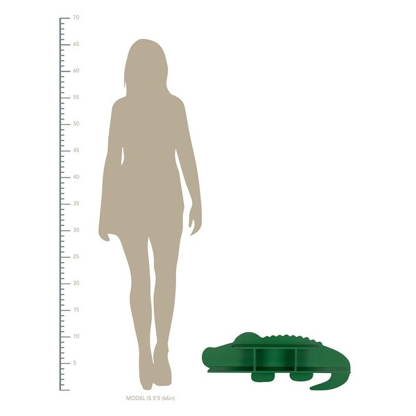 11" Green Alligator Wall Shelf