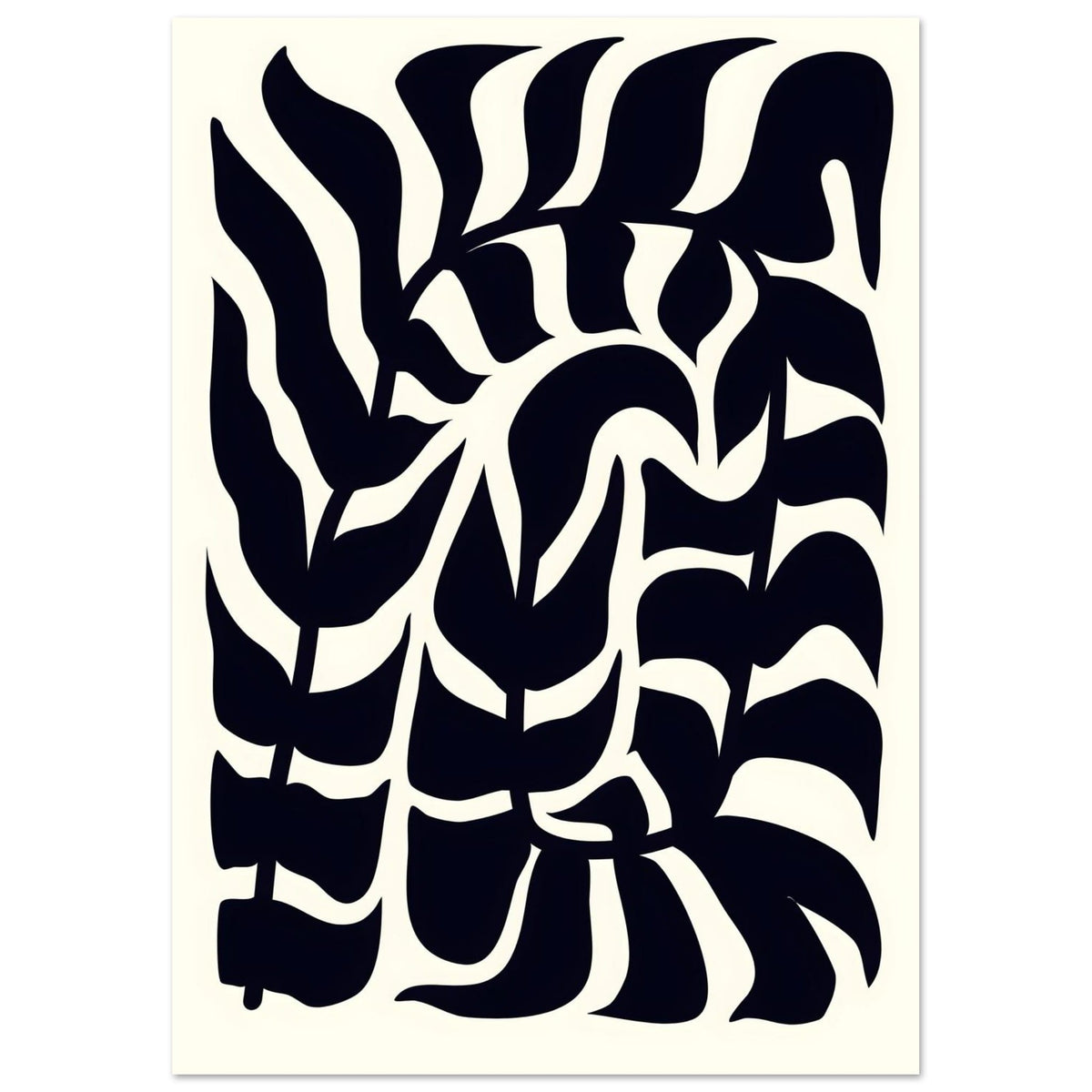 Artfulprints Poster Matisse – Seafoam abstraction  - A4 21x29.7 cm - Zwart / Wit