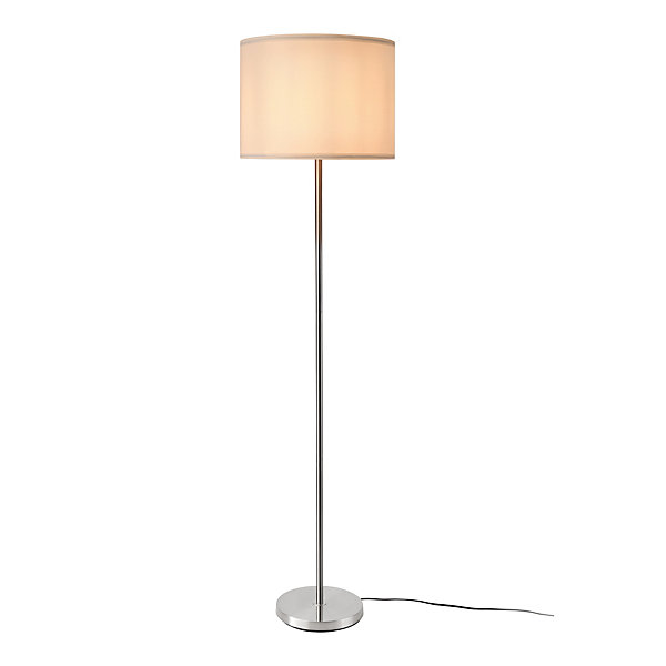Lampadaire Tamworth E27 161 cm argent blanc lux.pro