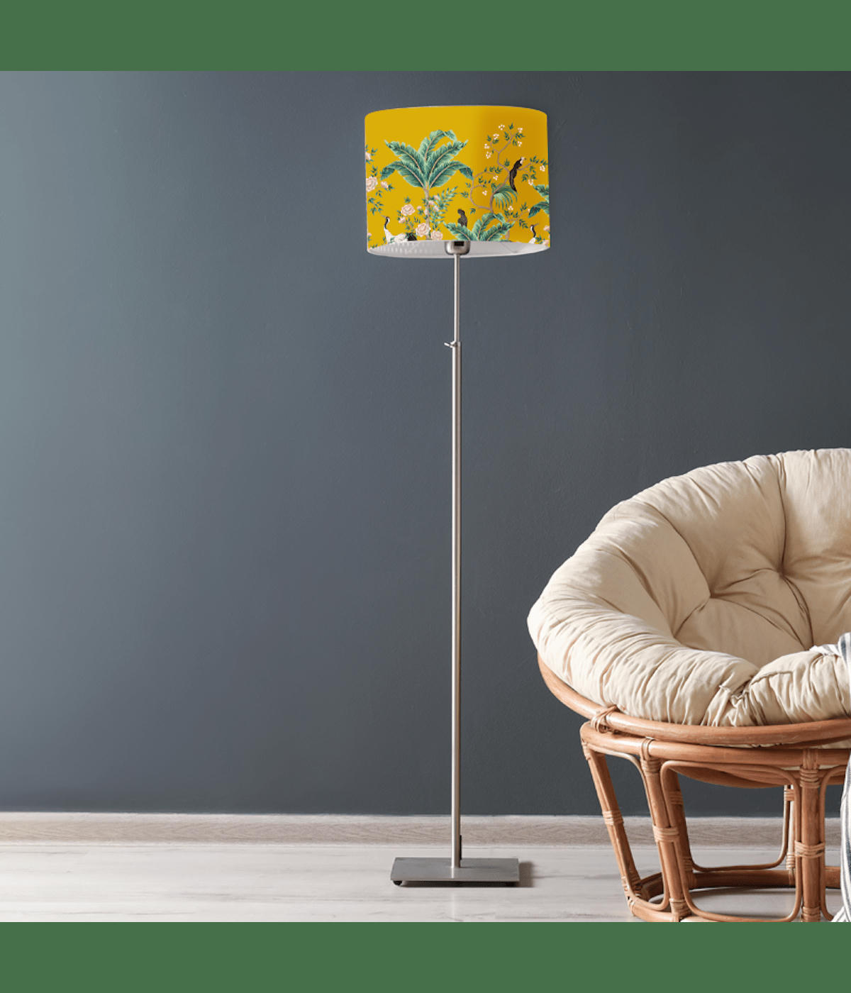 COLORS - Abat-jour lampadaire Jungle jaune moutarde D: 45 x H: 25