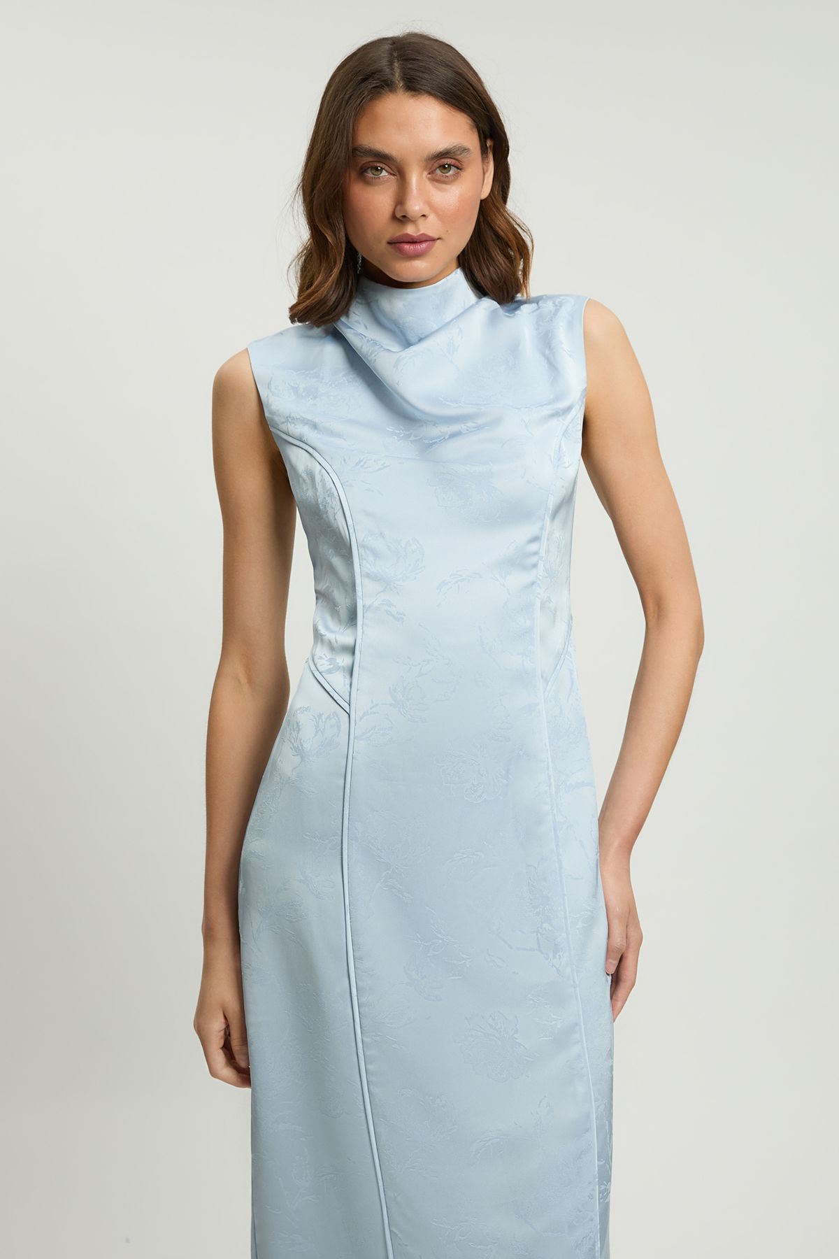 KarenMillen Jacquard Sleeveless Woven Maxi Dress