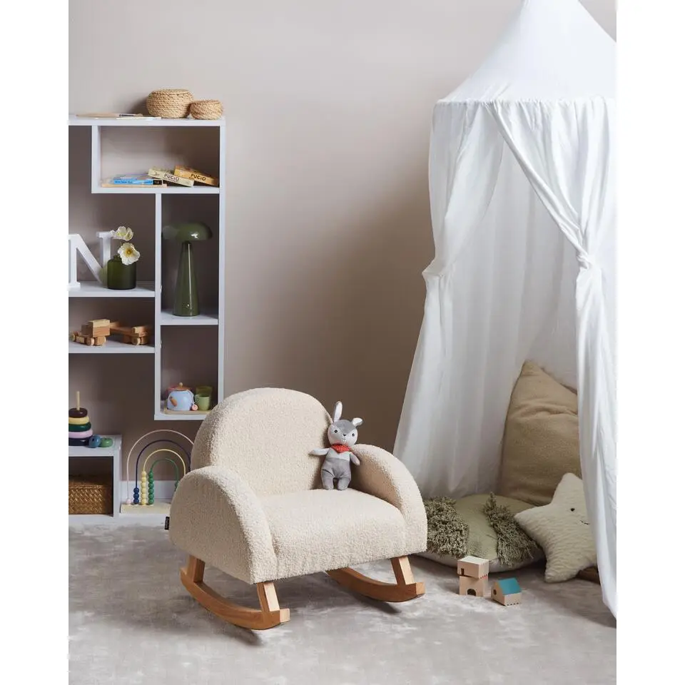 HUG - Schommelstoel voor kinderen - Lichtbeige - Boucl&eacute;